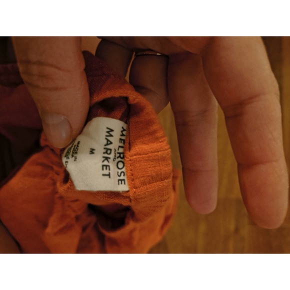 Melrose Market Medium Orange Cropped Peasant Blouse - Picture 7 of 7